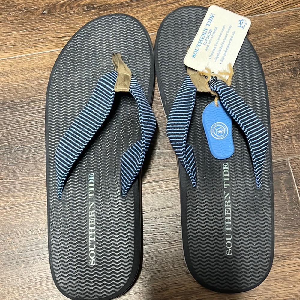 Southern Tide Men's Dock Flipjacks Sandals Dark Navy Size 13
